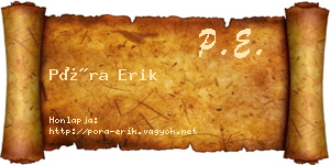 Póra Erik névjegykártya